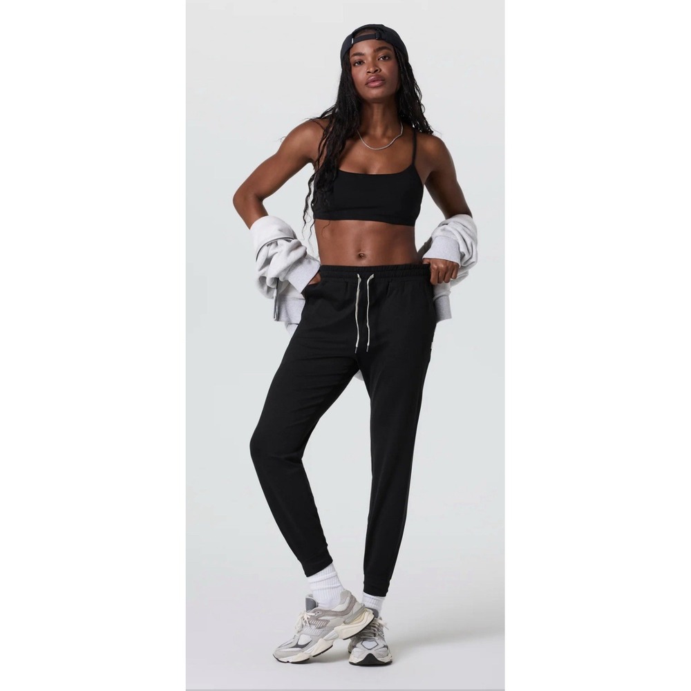 Women's Vuori Performance Joggers Black Heather Large Estimated Mid Rise - Picture 2 of 9